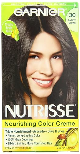 Garnier Nutrisse Permanent Haircolor, 30 Darkest Brown Sweet Cola Beauty & Personal Care Garnier
