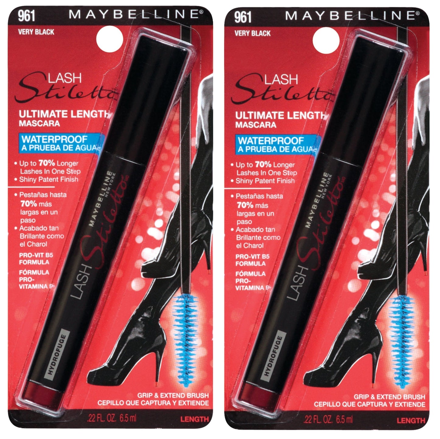 Maybelline New York Lash Stiletto Ultimate Length Waterproof Mascara Makeup, Very Black, 2 Count Beauty & Personal Care MAYBELLINE