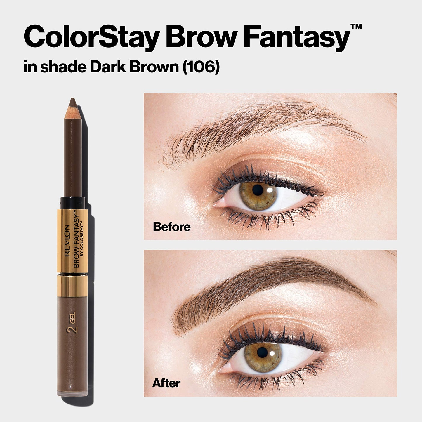 Revlon Brow Fantasy Pencil & Gel, Brunette [105] 0.051 Ounce Beauty & Personal Care REVLON
