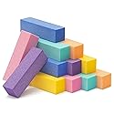 Natural and Acrylic Nail Buffing Blocks, 12-Pack, 4 Sided, Medium Grit (Multi-Colored) Beauty & Personal Care Morary