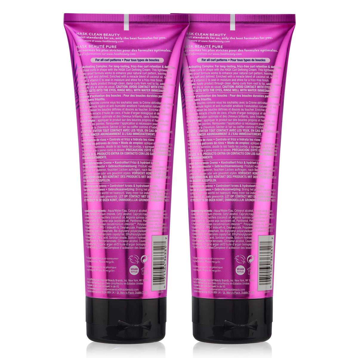 HASK Hair Cream - Curl Care Defining Cream 2 Piece Bundle, vegan, cruelty-free, color safe, free from gluten, sulfates, and parabens Beauty & Personal Care HASK