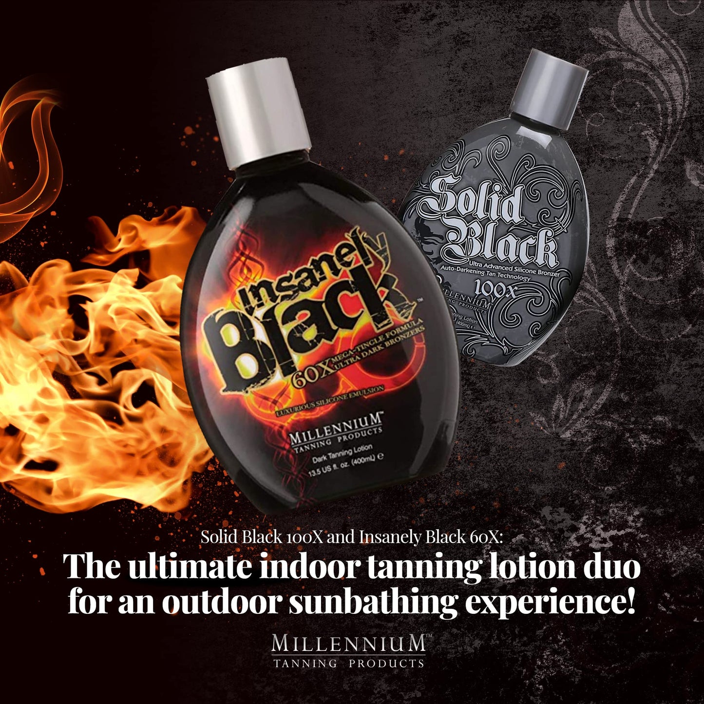 Millennium Tanning Products, Solid Black 100x (13.5 oz) and Insanely Black 60x (13.5 oz) Beauty & Personal Care Millennium Tanning