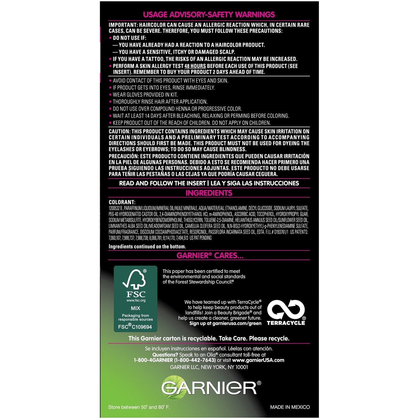 Garnier Hair Color Olia Oil Powered Permanent Hair Color, 2.11 Platinum Bla Beauty & Personal Care Garnier