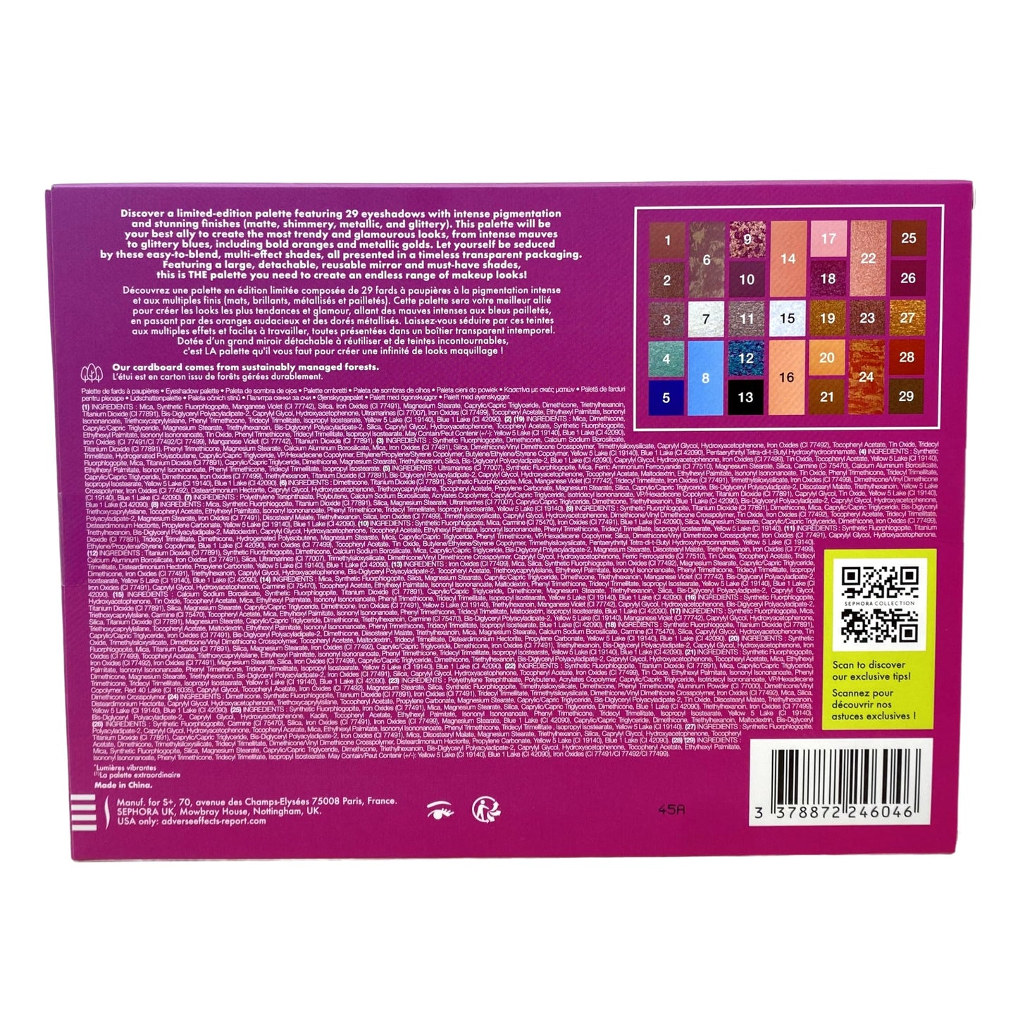 SEPHORA Favorites Limited Edition Vibrant Lights The Amazing Palette - 29 Vibrant Eyeshadow Shades Beauty & Personal Care SEPHORA