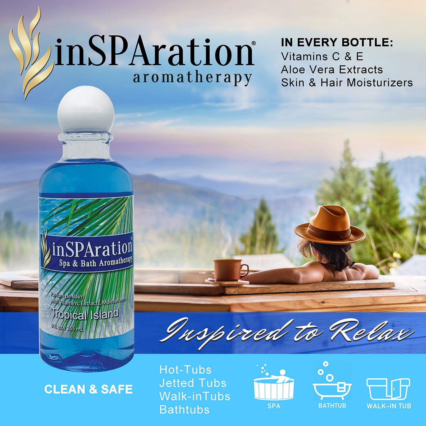 inSPAration Spa and Bath Aromatherapy 370X Spa Liquid, 9-Ounce, Tropical Island Beauty & Personal Care InSPAration