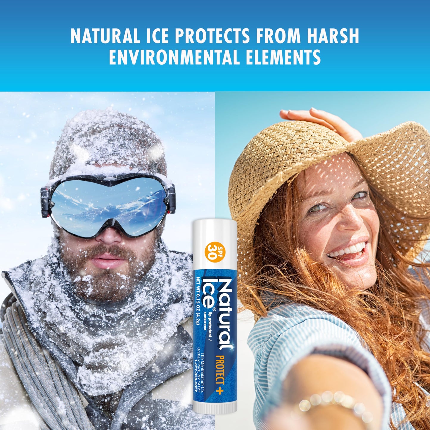 Mentholatum (R) Natural Ice (R) Sport Broad Spectrum SPF 30 Medicated Lip Balm - 12 Pack of 4.2 g Tubes Beauty and Personal Care Natural Ice