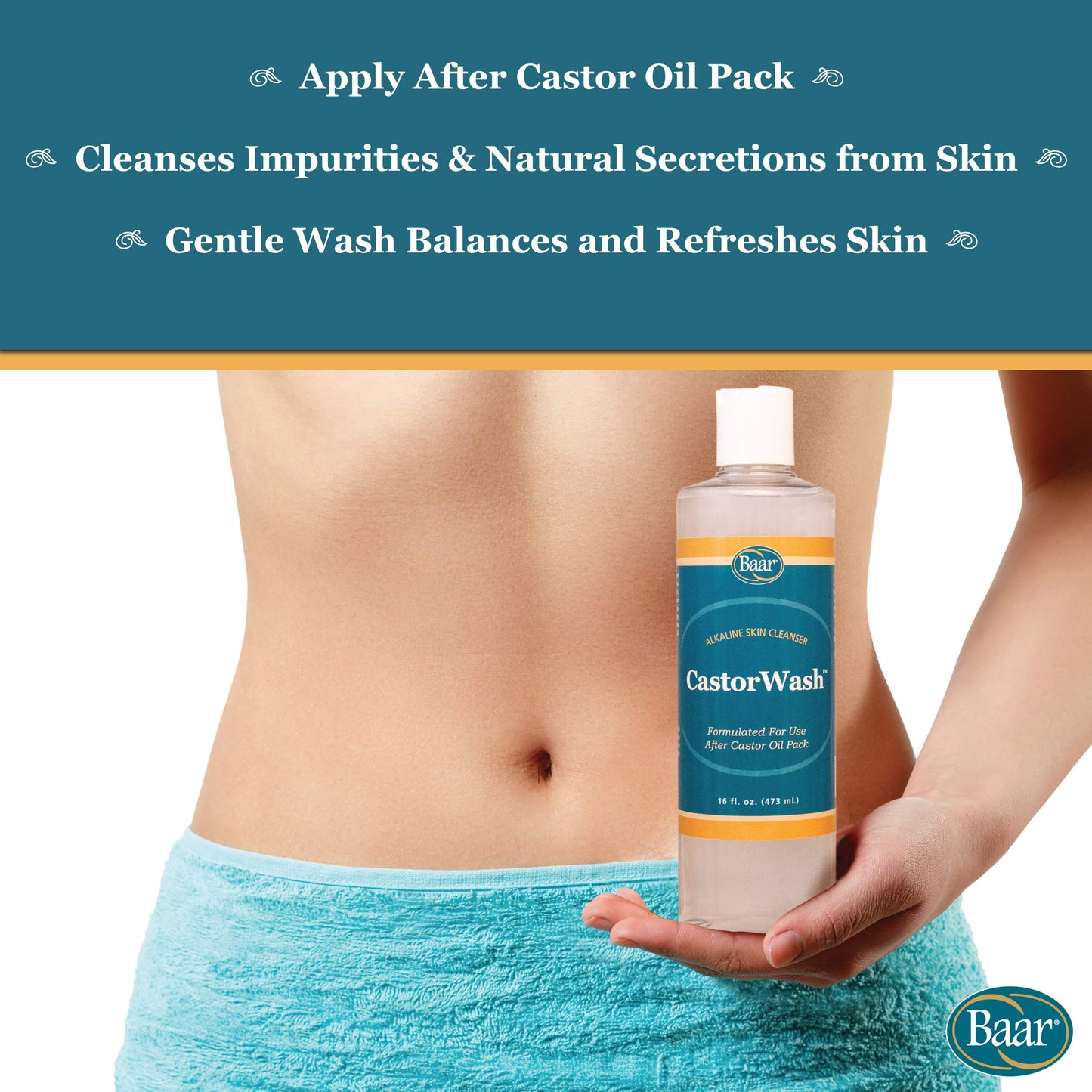 Baar CastorWash Alkalizing Castor Oil Pack Cleanser, Skin Wash, 16 Oz Beauty & Personal Care Baar