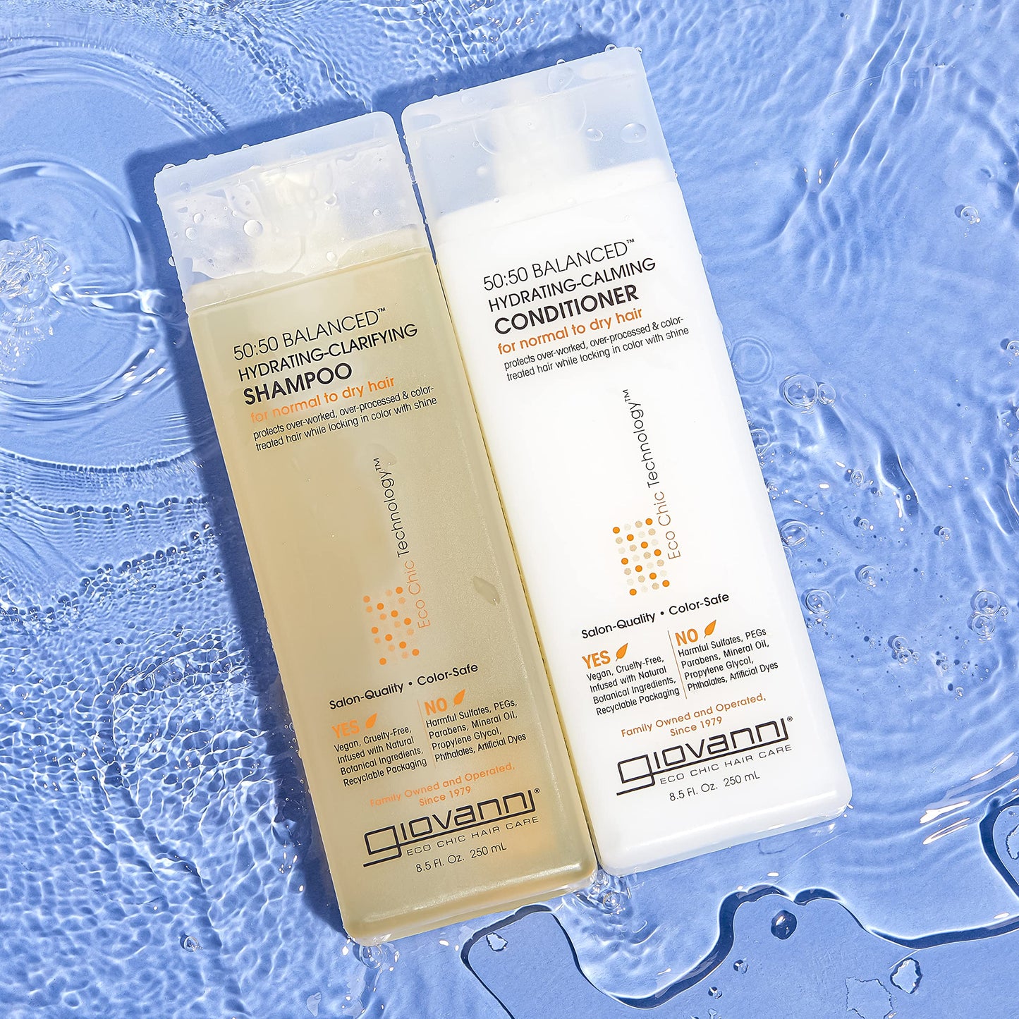 GIOVANNI 50:50 Balanced Shampoo & Conditioner Set - Hydrating, Clarifying, & Calming to Clean & Moisturize, For Over-Processed Hair, Salon Quality, No Beauty & Personal Care GIOVANNI