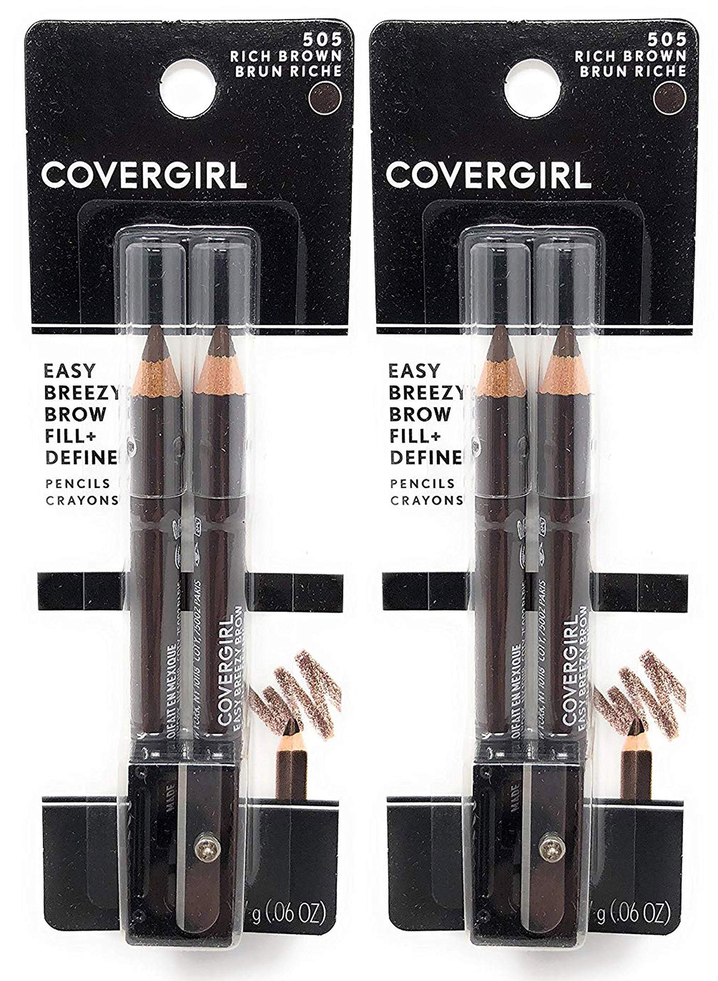 CoverGirl Brow & Eye Makers Brow Shaper & Eyeliner, Midnight Brown 505.06 oz (Pack of 2) Beauty & Personal Care COVERGIRL