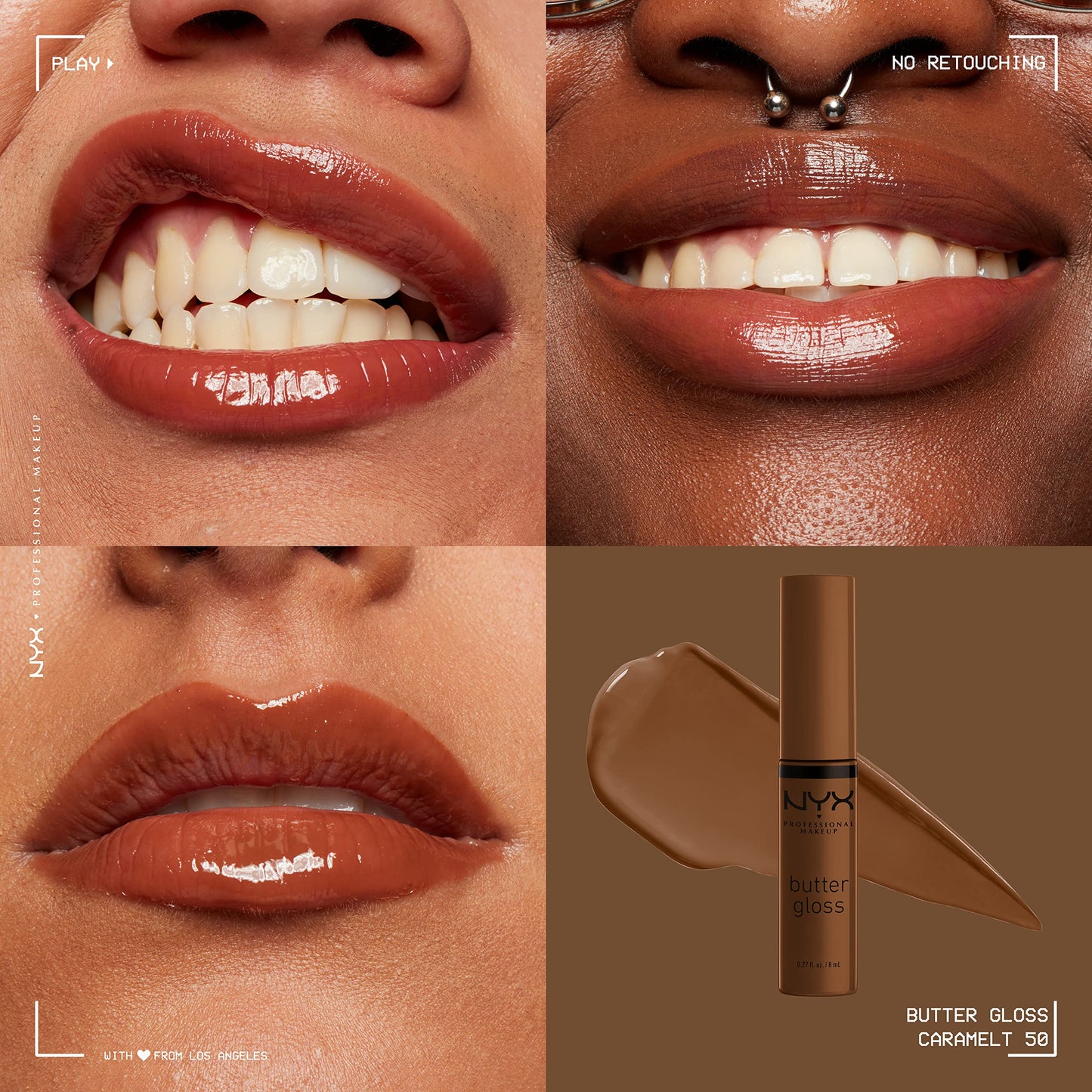 NYX PROFESSIONAL MAKEUP Butter Gloss Brown Sugar, Non-Sticky Lip Gloss - Caramelt (Medium Brown) Beauty & Personal Care NYX PROFESSIONAL MAKEUP