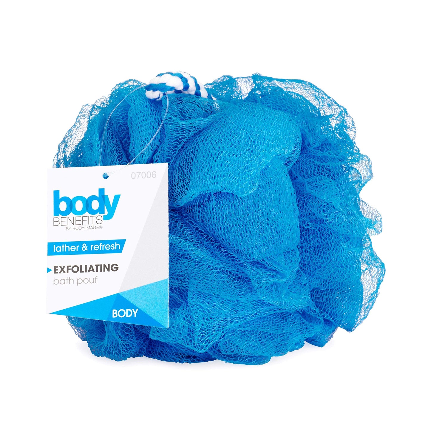 Body Benefits by Body Image Exfoliating Bath Sponge, Lather & Refresh, Buff & Revitalize, with Easy-to-Hold Strap (Colors May Vary) Beauty and Personal Care Body Benefits