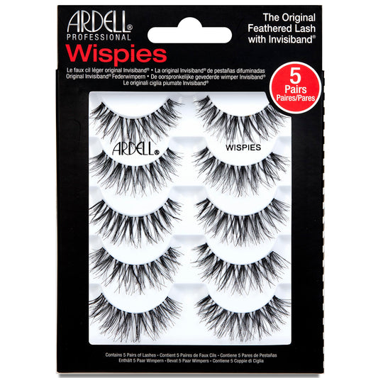 Ardell False Eyelashes Wispies Black, 6 Pairs of Strip Lashes per Pack
