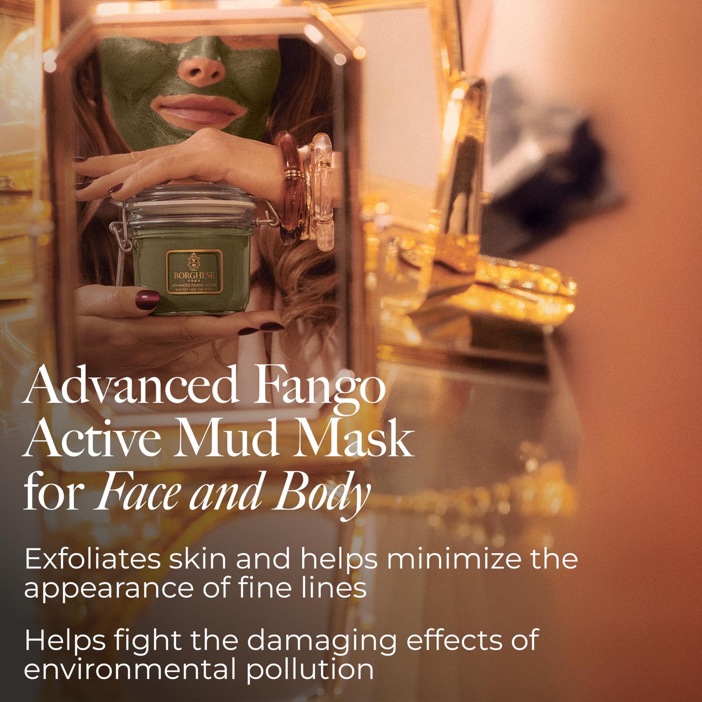 Borghese Advanced Fango Active Mud Mask for Face and Body - Exfoliating to Purifying Face Mask with Bentonite Clay & Hyaluronic Acid For Normal Beauty & Personal Care Borghese