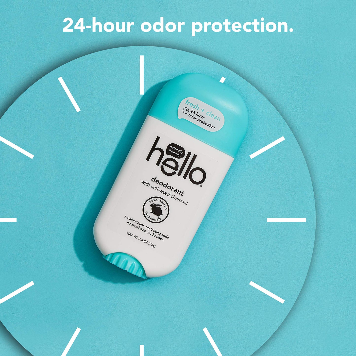 hello Activated Charcoal Fresh and Clean Deodorant for Women and Men, Aluminum Free, Baking Soda Free, Parabens Free, 24 Hour Protection, 2.6 Ounce Beauty and Personal Care hello
