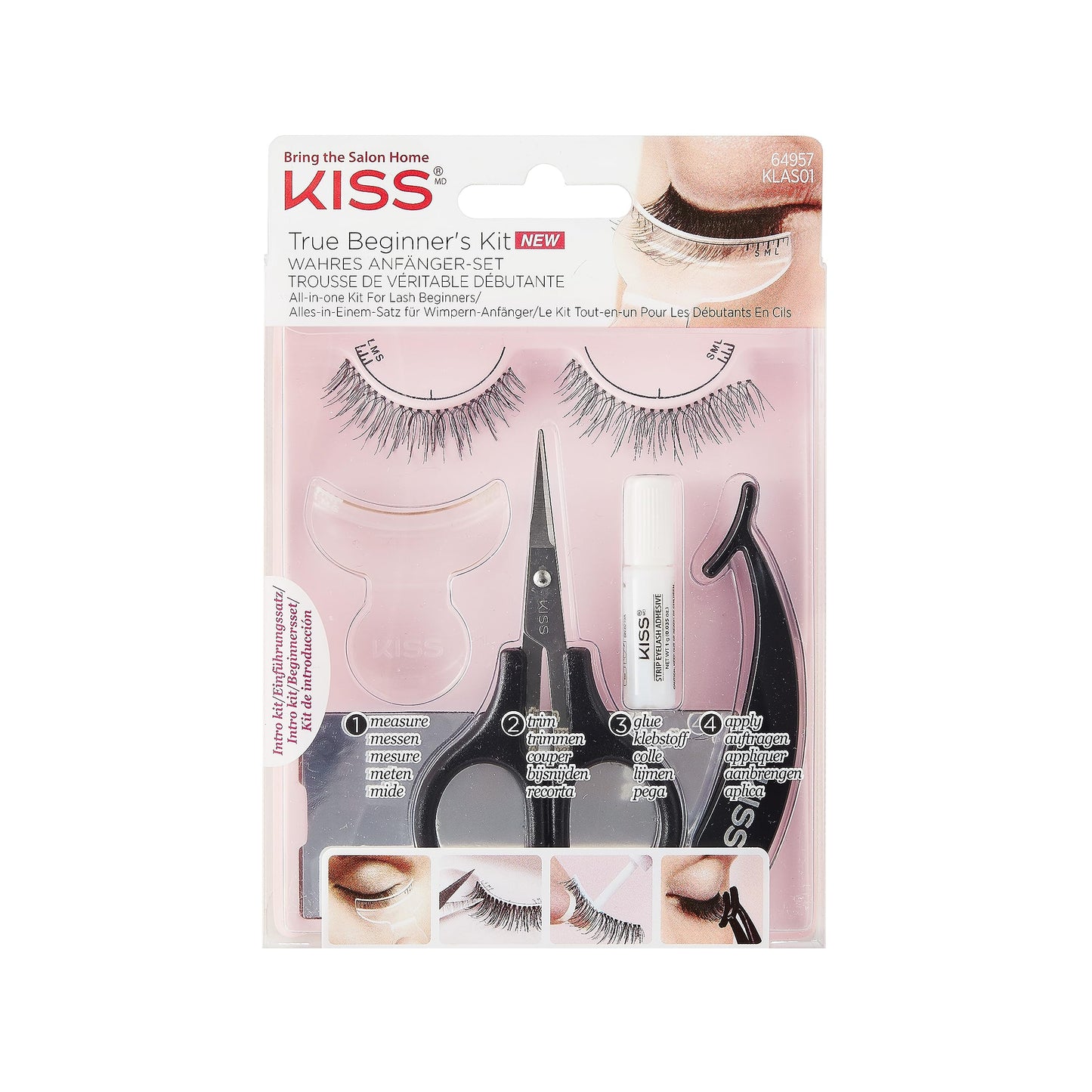 KISS Lash 11 False Eyelashes, 'Effortless', 12 mm, Includes 1 Pair Of Eyelash, Measuring Tool, Scissors, Lash Adhesive, Applicator, Mirror, Contact Beauty & Personal Care KISS