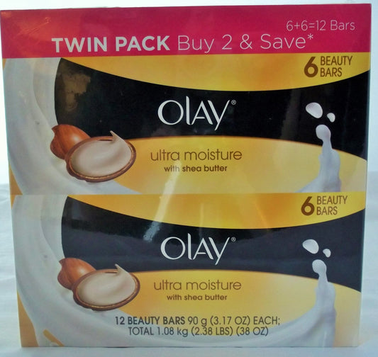 Olay Ultra Moisture with Shea Butter 3.17 oz Beauty Bars - 12 total Beauty & Personal Care Olay