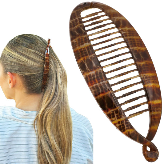 Camila Paris CP3097 French Extra Large Banana Clip Hair Comb, Classic Banana Clips Hair for Thick Hair Ponytail Holder Interlocking Styling Clips Beauty & Personal Care Camila