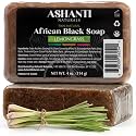Ashanti Naturals African Black Soap Bar | Scented Natural Black Soap with Raw Shea Butter and Coconut Oil - 2pk 4oz Bars (Lemongrass) Beauty & Personal Care Ashanti Naturals