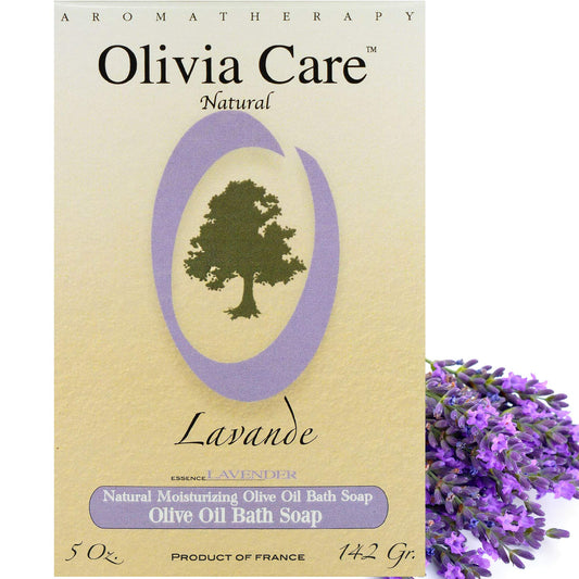 OLIVIA CARE Lavender Bar Soap- Natural, Organic & Vegan - For Face & Body. Cold-Pressed Triple -Milled. Hydrating, Moisturizing. Infused Calcium Beauty & Personal Care Olivia Care