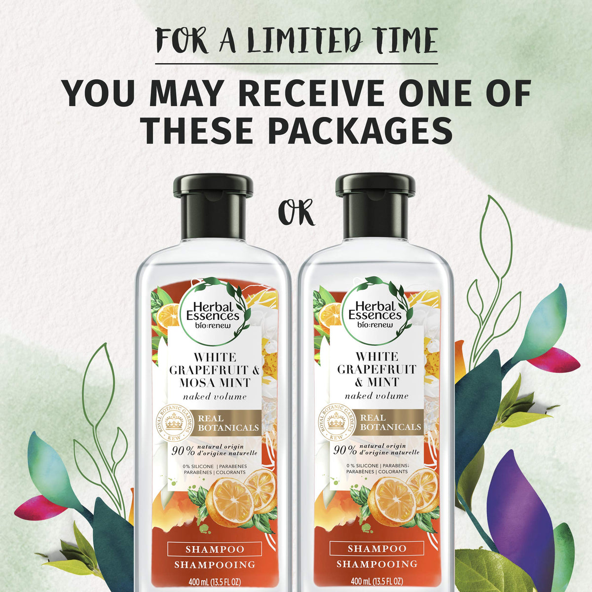 Herbal Essences bio:renew White Grapefruit & Mosa Mint Naked Volume Shampoo, 13.5 fl oz Beauty & Personal Care Procter & Gamble