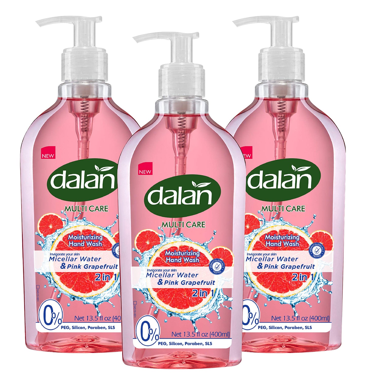 Dalan Pink Grapefruit Multicare Ultra Moisturizing Liquid Hand Soap for Normal and Dry Hands Fresh Clean and Soft Feeling (13.5 Fl Oz / 400 mL (Pack Beauty & Personal Care Dalan