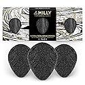 Konjac Sponge for Face | All Natural and Reusable | Konjac Facial Sponge with Activated Bamboo Charcoal | Gentle Exfoliating Sponge for Face | Beauty & Personal Care By MILLY