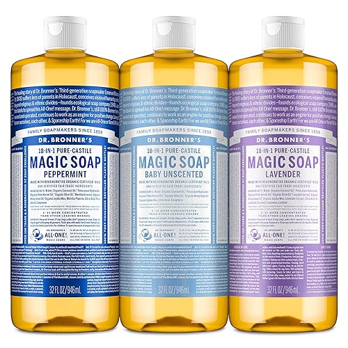 Dr. Bronner's Pure-Castile Magic Liquid Soap Made with Regenerative Organic Oils, Vegan, Concentrated, Body Wash- For Face, Hair, Laundry - 32oz Beauty & Personal Care Dr. Bronner's