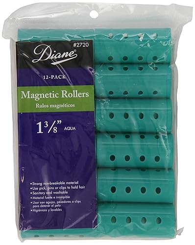 Diane Magnetic Hair Rollers, Aqua, 1 3/8 Inch Beauty & Personal Care Diane
