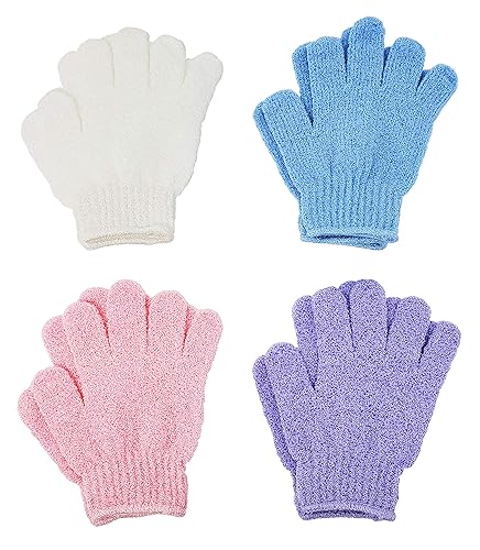 ATB 4 Pairs Exfoliating Gloves - Premium Scrub Wash Mitt for Bath or Shower - Luxury Spa Exfoliation Accessories For Men and Women Beauty & Personal Care ATB