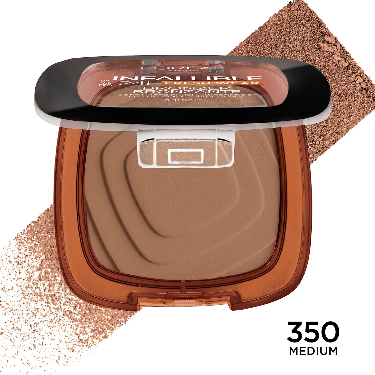 L'Oreal Paris Infallible Up to 24H Fresh Wear Soft Matte Longwear Bronzer. Waterproof, heatproof, Transfer, humidity and sweatproof, Medium, 0.31 oz Beauty & Personal Care L'Oreal Paris