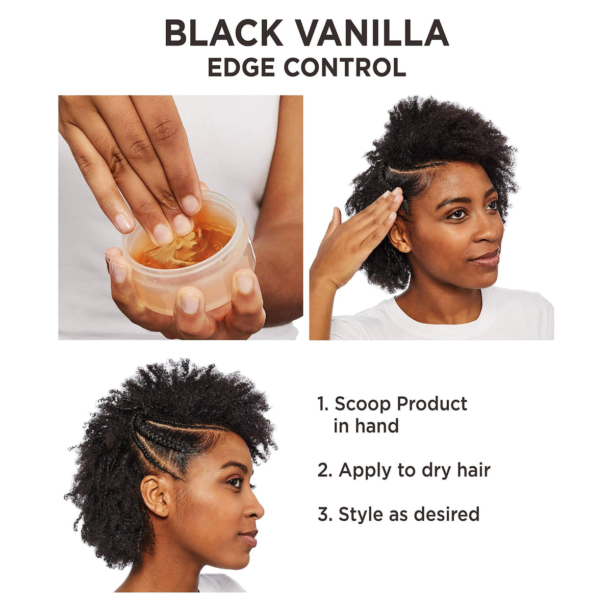 Carol's Daughter Black Vanilla Edge Control for Curly, Wavy or Natural Hair, Clear Edge Smoother for Dry, Dull or Brittle Hair, 2 Oz Beauty & Personal Care Carol's Daughter