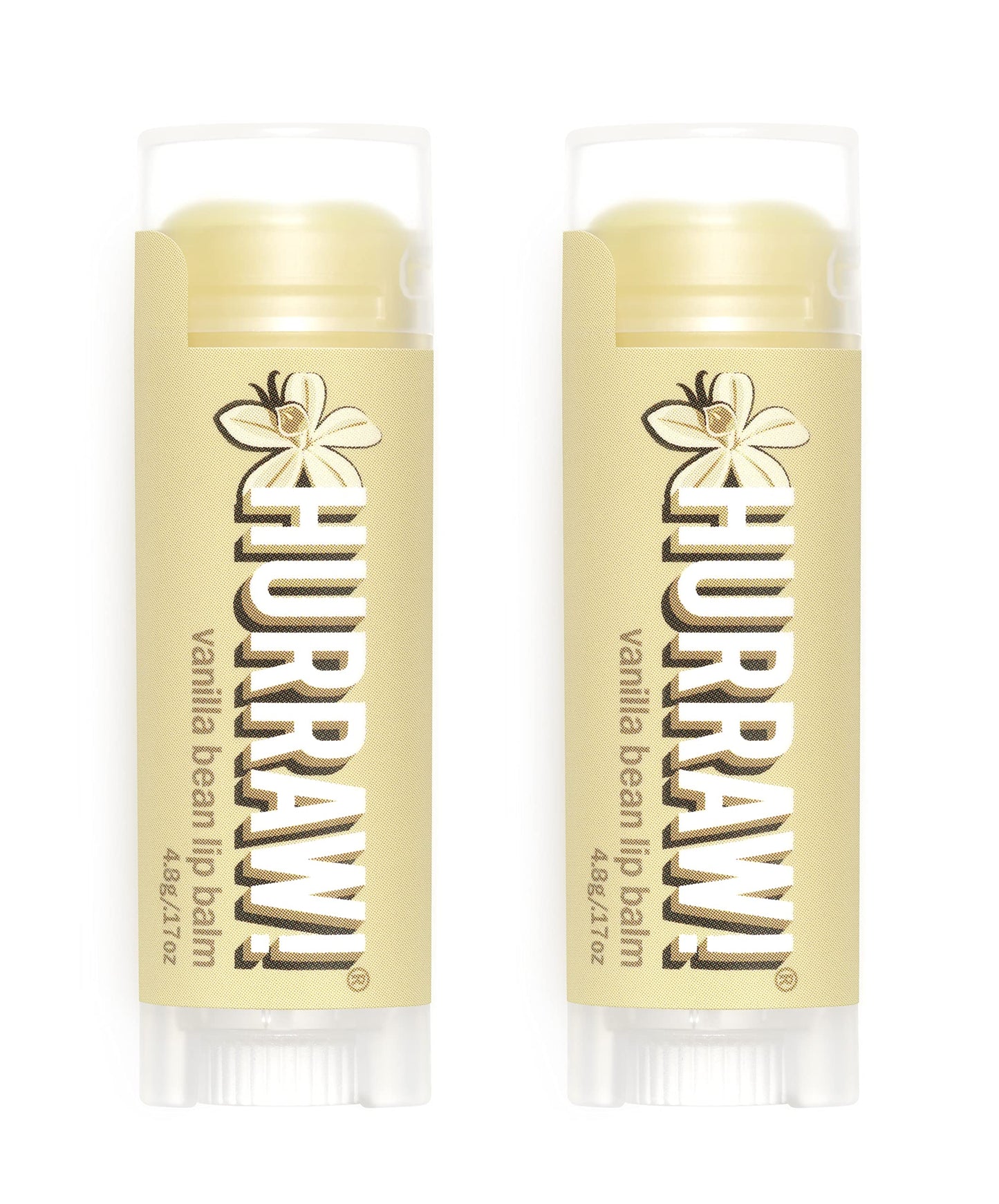 Hurraw! Vanilla Bean Lip Balm, 2 Pack: Organic, Certified Vegan, Cruelty and Gluten Free. Non-GMO, 100% Natural Ingredients. Bee, Shea, Soy and Palm Beauty & Personal Care HURRAW!