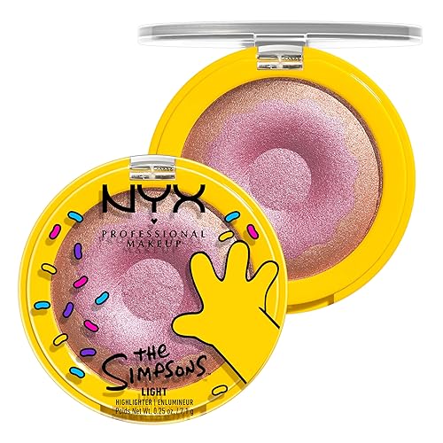 NYX PROFESSIONAL MAKEUP Homer Simpson Donut Highlighter Makeup, Frosted & Buttery Shimmer Powder Formula, The Simpsons Collaboration, Vegan Beauty & Personal Care NYX PROFESSIONAL MAKEUP