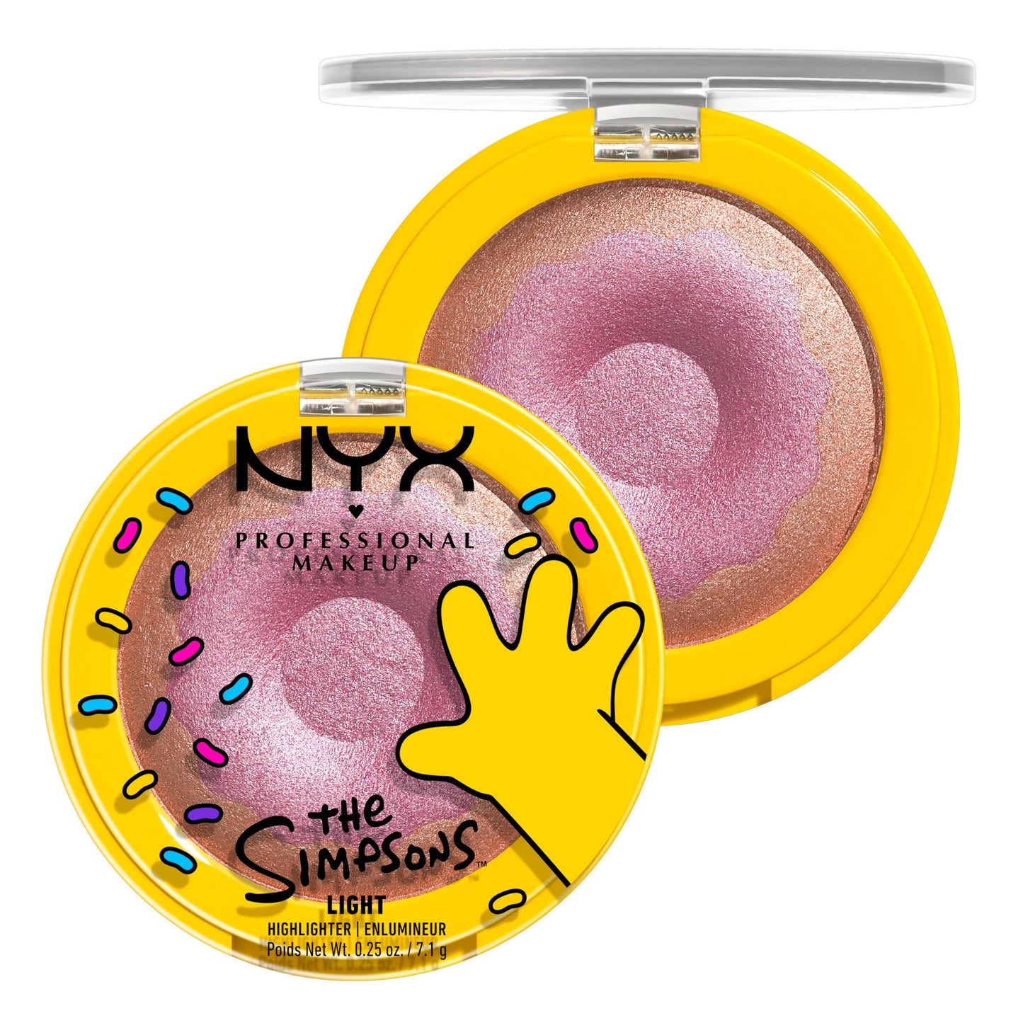 NYX PROFESSIONAL MAKEUP Homer Simpson Donut Highlighter Makeup, Frosted & Buttery Shimmer Powder Formula, The Simpsons Collaboration, Vegan Beauty & Personal Care NYX PROFESSIONAL MAKEUP