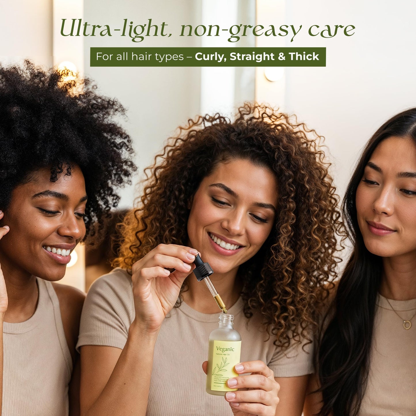 Veganic Natural Hair Growth Oil for Women infused with 10 Premium Botanic Oils plus Organic Rosemary Oil for Hair Growth | Salon-Grade Volumizing Beauty & Personal Care Veganic