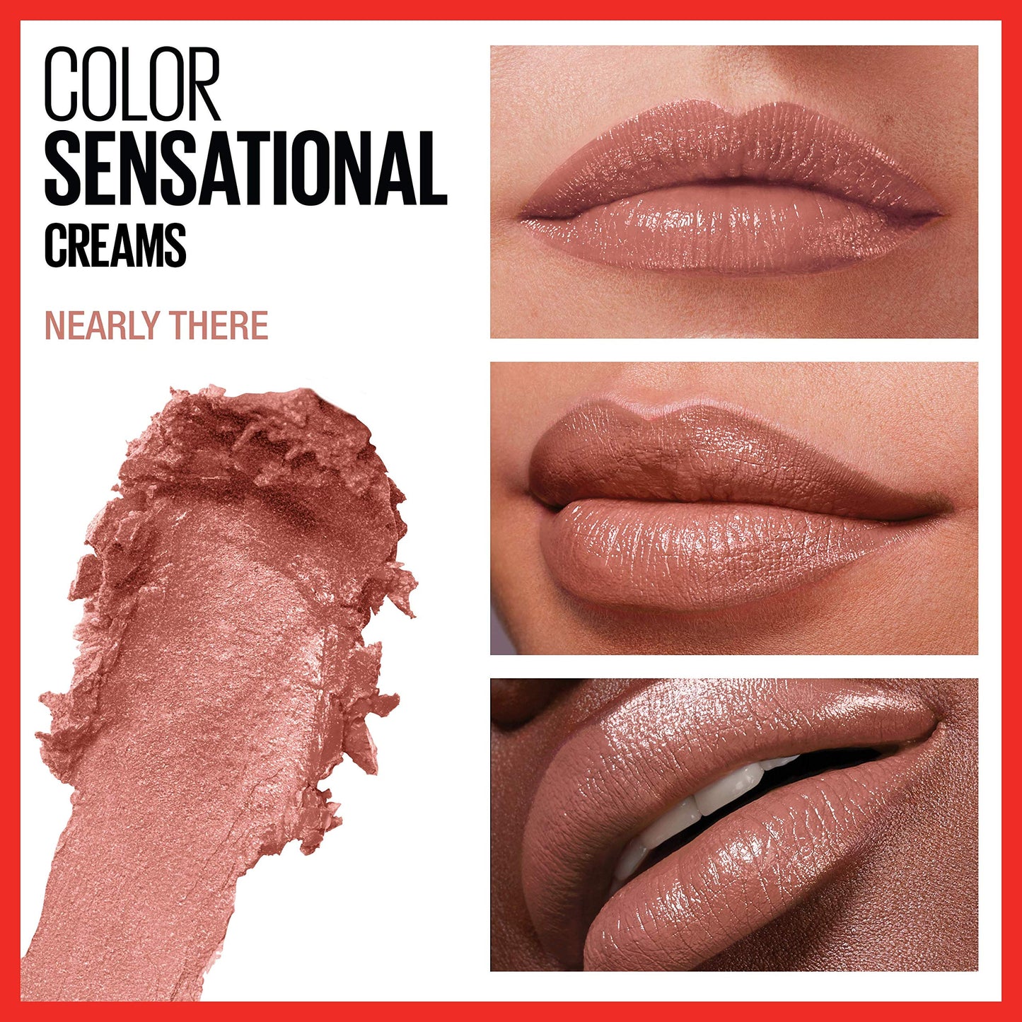 Maybelline Color Sensational Lipstick, Lip Makeup, Cream Finish, Hydrating Lipstick, Nearly There, Nude ,1 Count Beauty & Personal Care MAYBELLINE