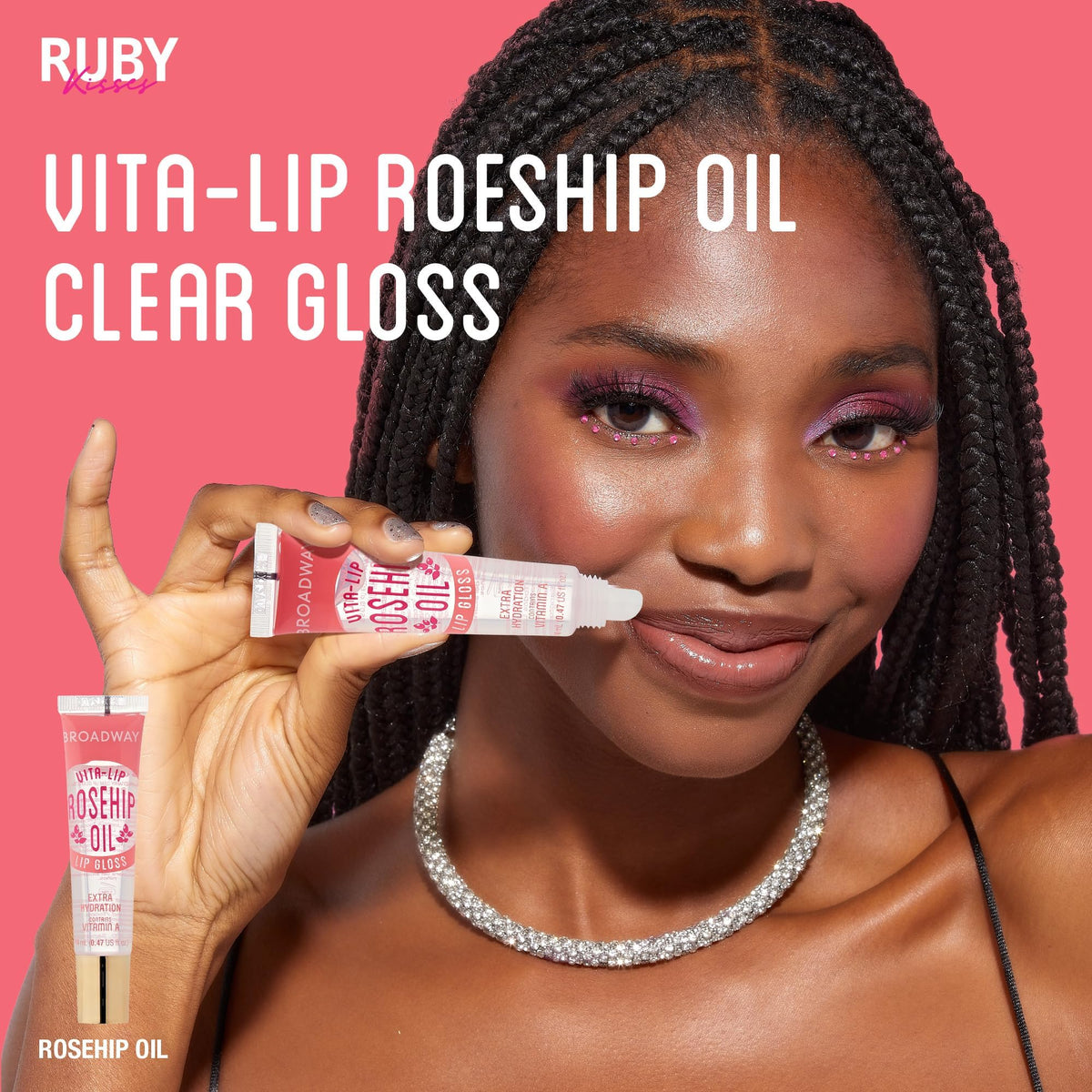 Ruby Kisses Broadway Vita-Lip Clear Lip Gloss (Rosehip Oil 12 Pack), Ultra-Hydrating & Soothing Formula with Vitamin Oils, High-Shine Non-Sticky Beauty & Personal Care Ruby Kisses