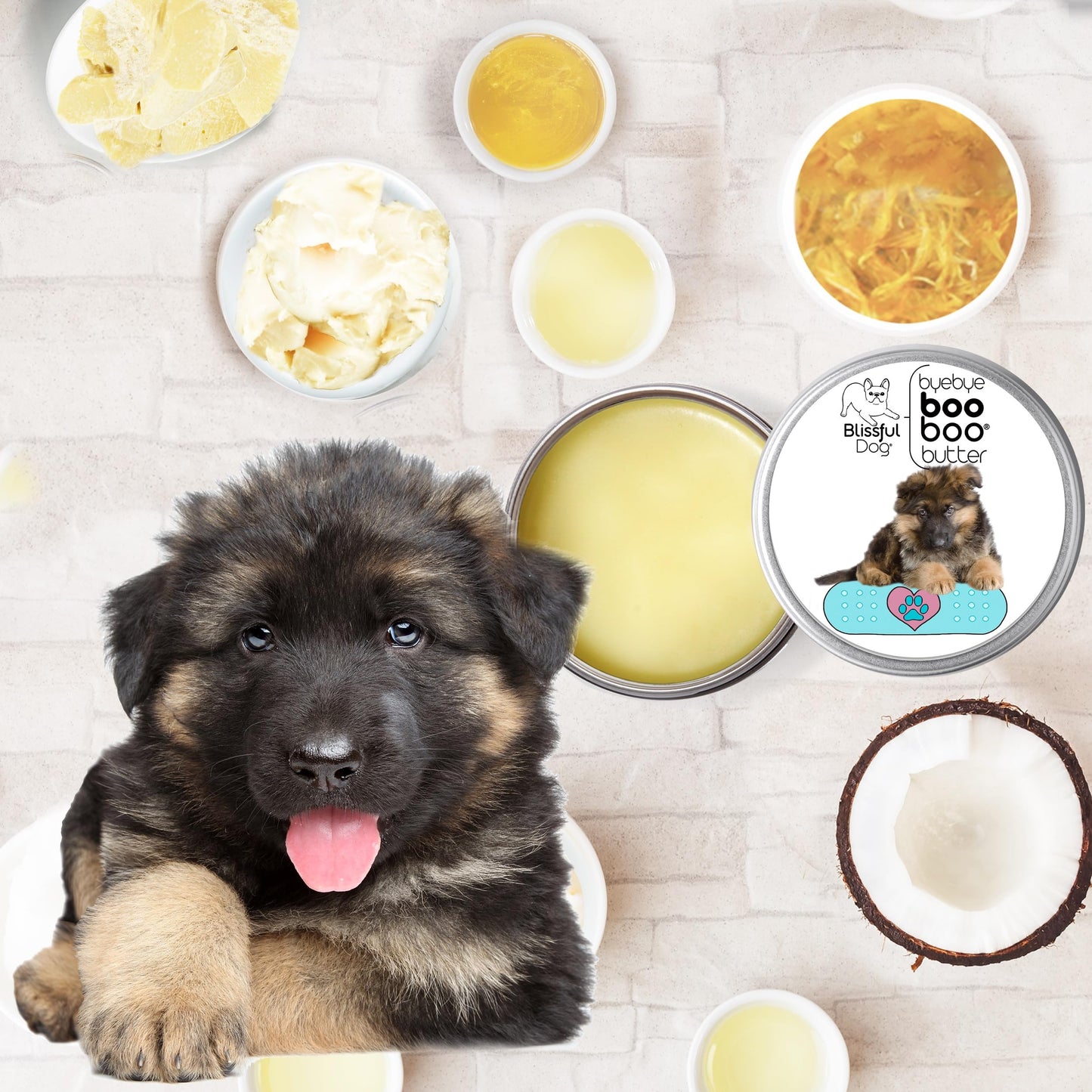 The Blissful Dog 1 oz TIN German Shepherd Booboo Butter Beauty and Personal Care The Blissful Dog