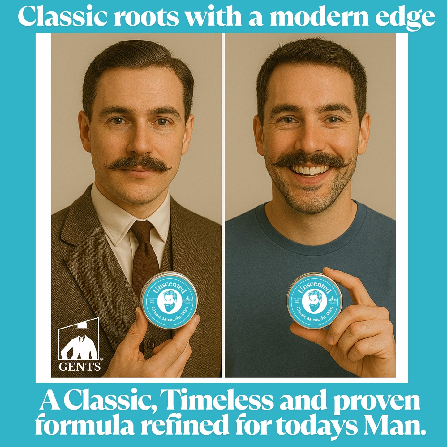 G.B.S 3 Mustache Wax Set - Sandalwood, Sweet Tobacco & Unscented - Includes Pocket Mustache Comb & Unbreakable 5-in Fine & Coarse Comb - Strong Hold Beauty and Personal Care G.B.S