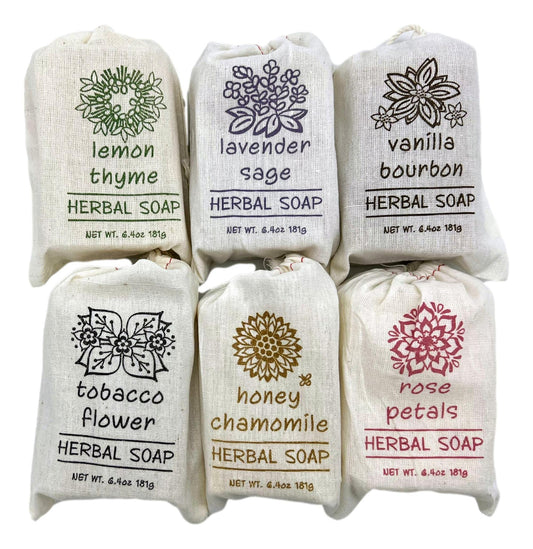 Greenwich Bay Trading Co. Herbal Bar Soap Set, 6 Scents, 6.4 Oz Each - Lemon Thyme, Lavender Sage, Vanilla Bourbon, Tobacco Flower, Honey Chamomile Beauty & Personal Care Greenwich Bay
