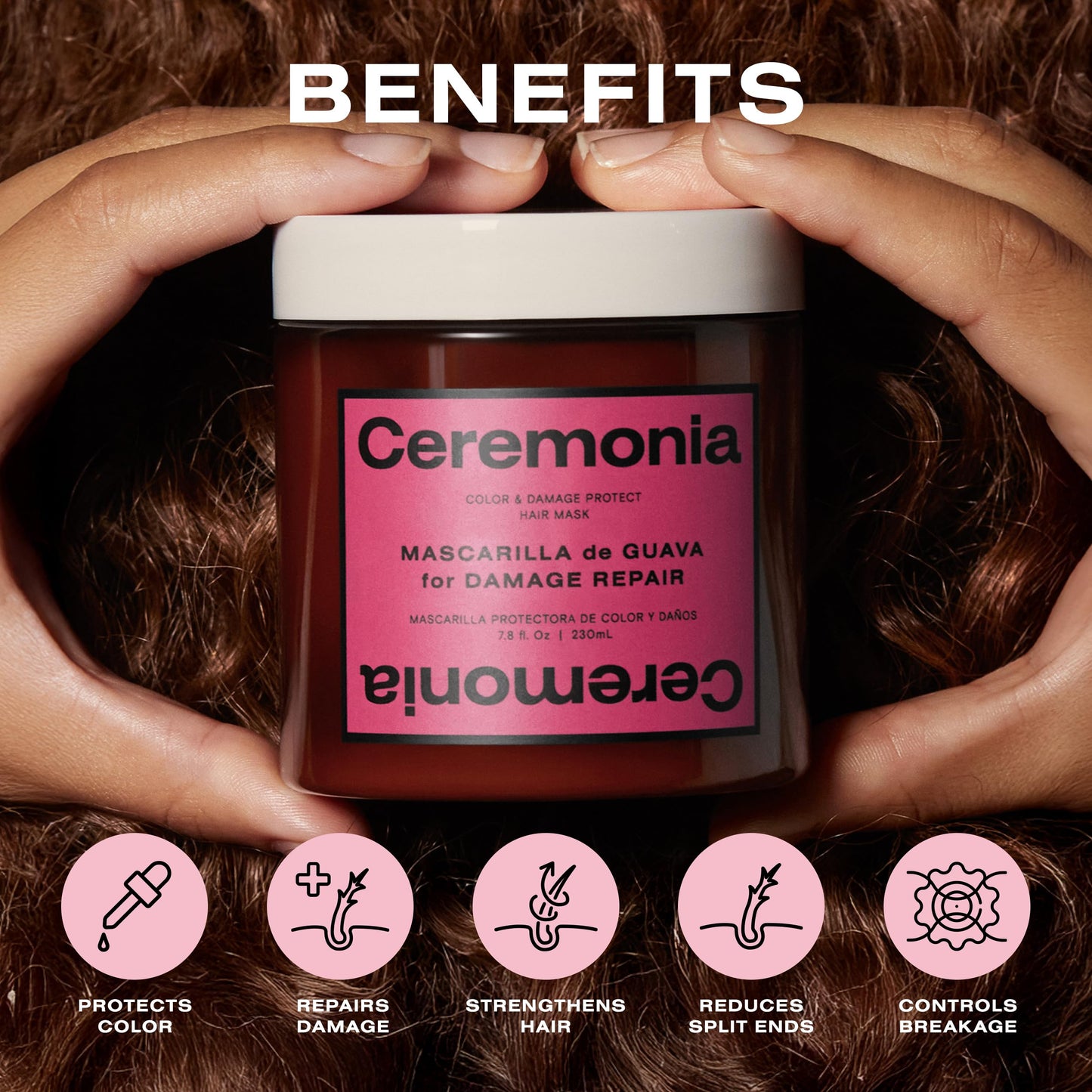 Ceremonia Guava Hair Mask Color Protection and Damage Repair with Agave, 7.8 Fl Oz | 230 mL Beauty & Personal Care Ceremonia