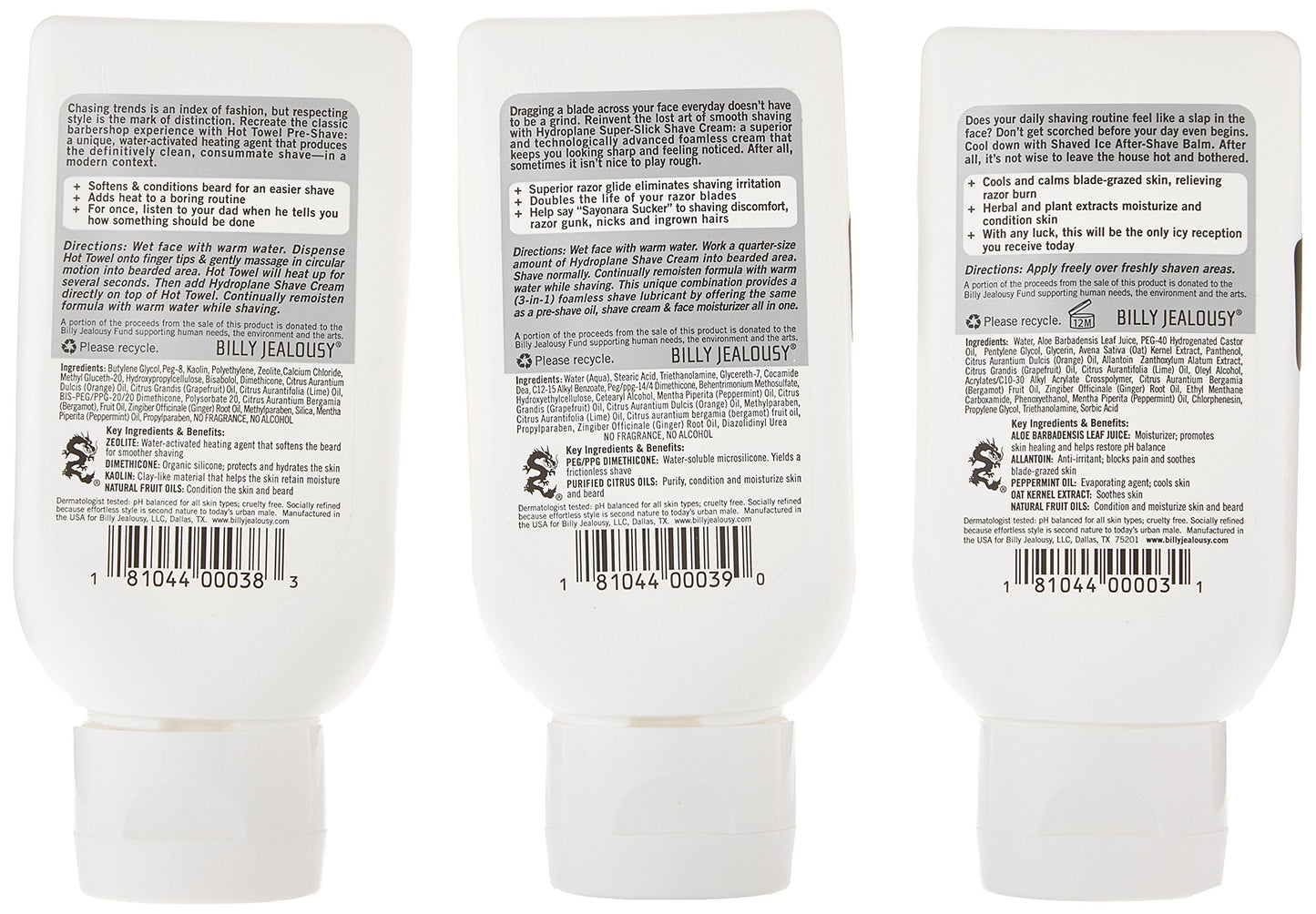 Billy Jealousy Shave3some Travel-Size Trio Shaving Kit for Men with Heating Pre-Shave, Super Slick Shave Cream and Cooling After-Shave, Citrus Scent Beauty and Personal Care Billy Jealousy