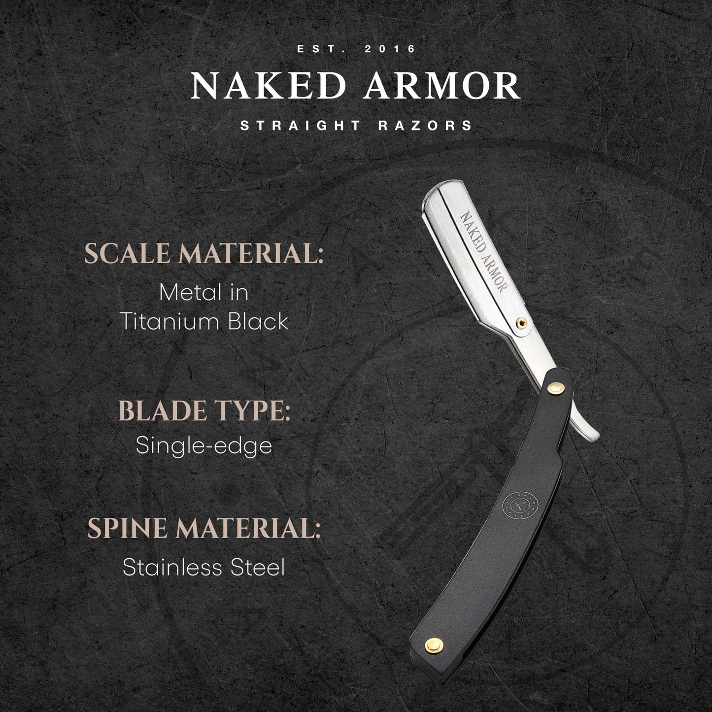 Best Shavette Straight Razor - Replaceable Blade Straight Razor, Metal Handle Shavette, No Stropping & Honing Needed, Great Starter Blade, Hygienic Beauty and Personal Care Naked Armor