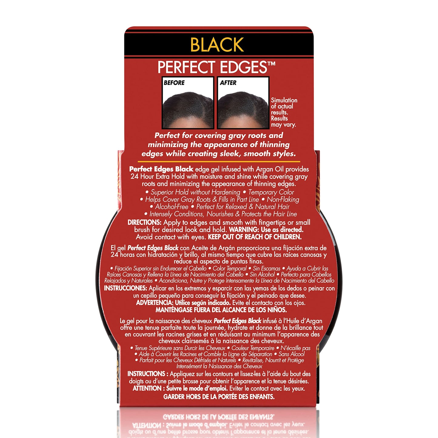 Creme of Nature Perfect Edges™ Black Edge Control Gel, 24-Hour Hold with Gray Coverage and Shine, Non-Flaking Tinted, Argan Oil Edge Tamer, 2.25 oz Beauty & Personal Care Creme of Nature