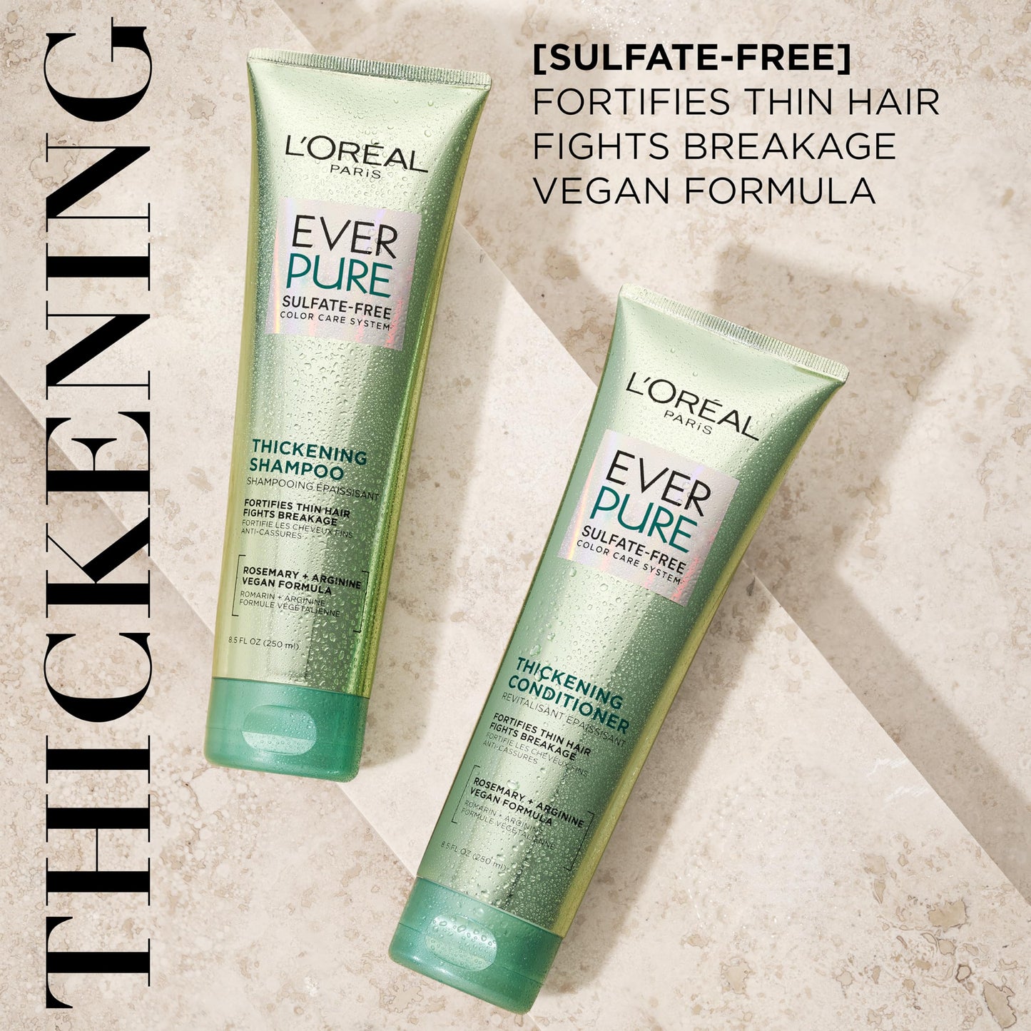 L'Oreal Paris Thickening Sulfate Free Conditioner, Thickens + Strengthens Thin, Fragile Hair, Hair Care with Rosemary Leaf, EverPure, 8.5 Fl Oz Beauty & Personal Care L'Oreal Paris