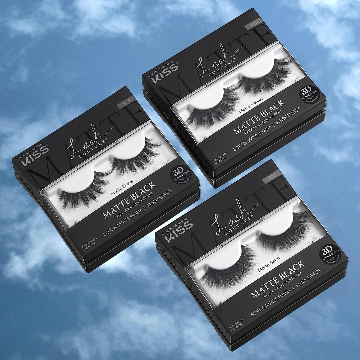 KISS Lash Couture 3D Matte False Eyelashes, 'Matte Satin', 16 mm, Includes 1 Pair Of Lash, Contact Lens Friendly, Easy to Apply, Reusable Strip Lashes Beauty & Personal Care KISS