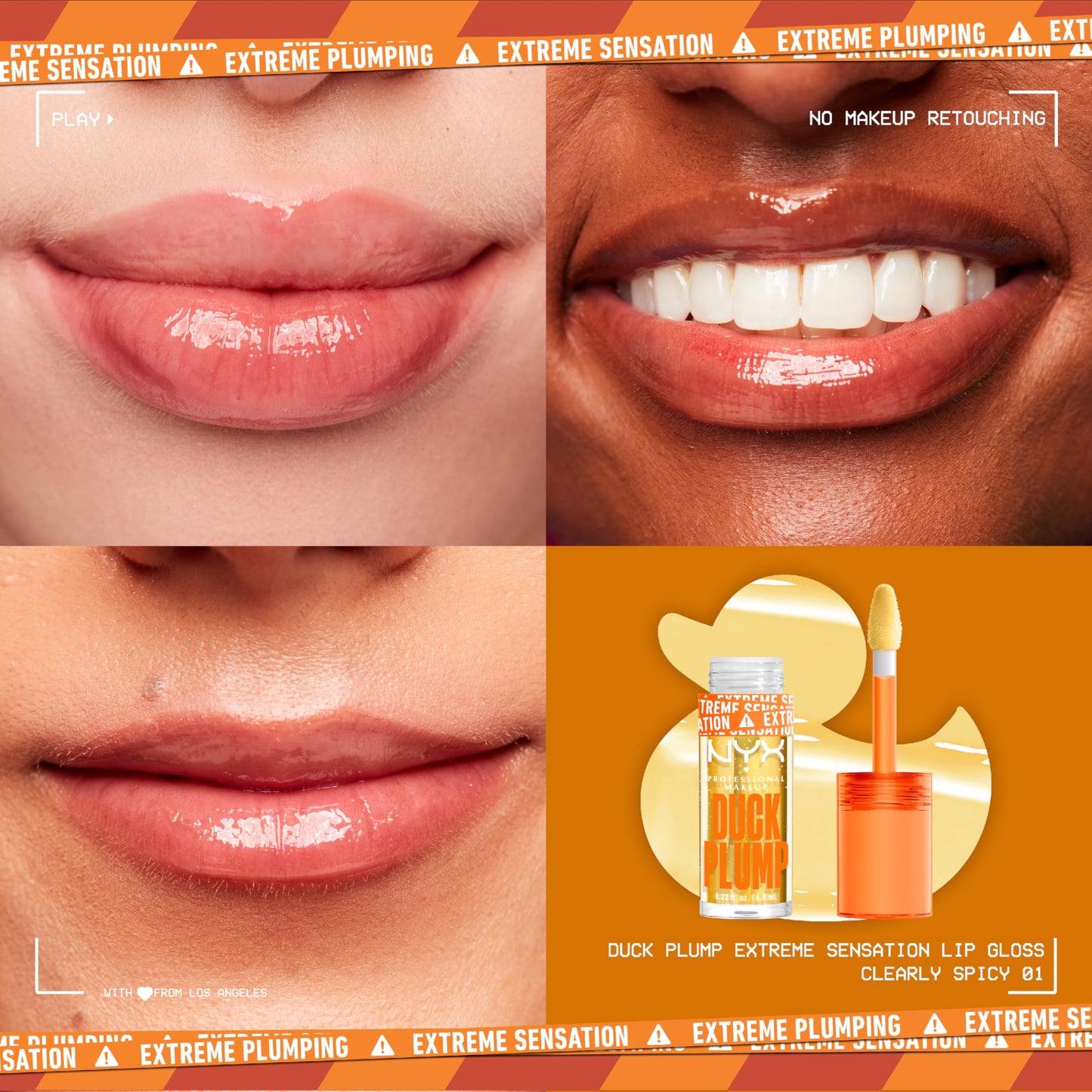 NYX PROFESSIONAL MAKEUP Duck Plump High Pigment Lip Gloss, Lip Plumper Gloss with Spicy Ginger - Clearly Spicy Beauty & Personal Care NYX PROFESSIONAL MAKEUP
