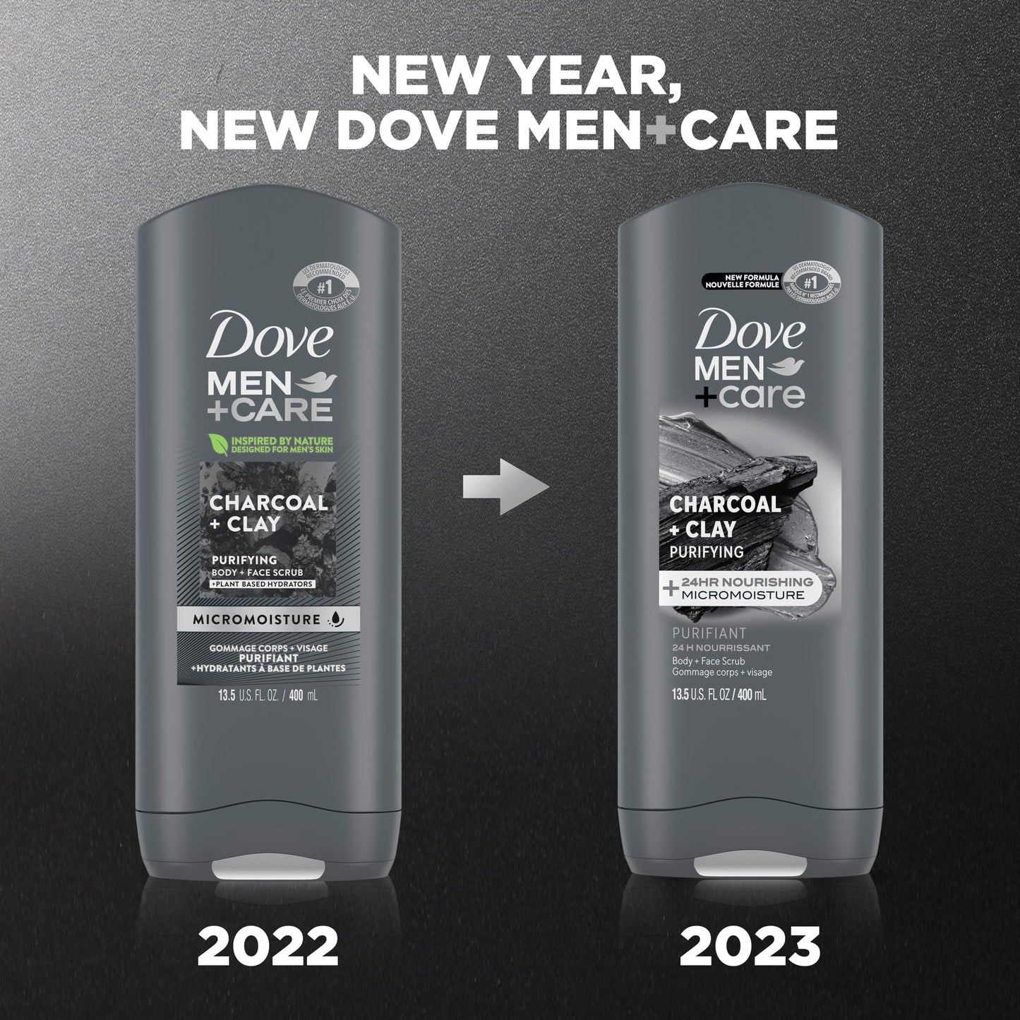 DOVE MEN + CARE Purifying Charcoal + Clay Body and Face Wash with 24-Hour Nourishing Micromoisture Technology Body Wash for Men, 13.5 oz Beauty & Personal Care Dove