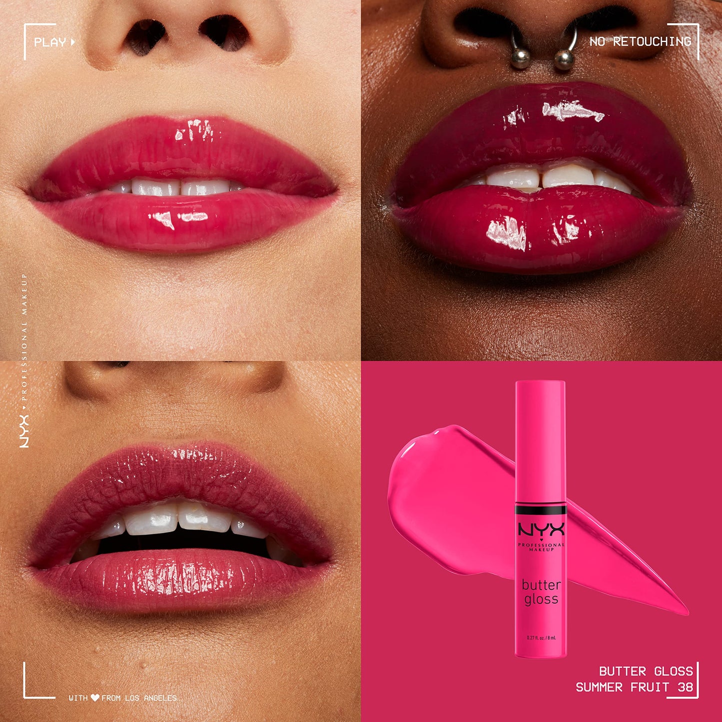 NYX PROFESSIONAL MAKEUP Butter Gloss, Non-Sticky Lip Gloss - Summer Fruit (Hot Pink) Beauty & Personal Care NYX PROFESSIONAL MAKEUP