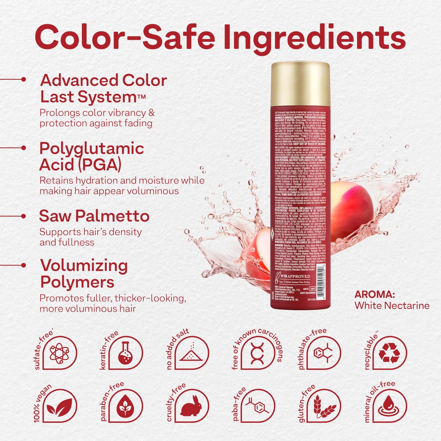 Colorproof Volume Lift It Hair Mousse 9 Fl. Oz. Volumizing Mousse, White Nectarine Scent Beauty & Personal Care ColorProof